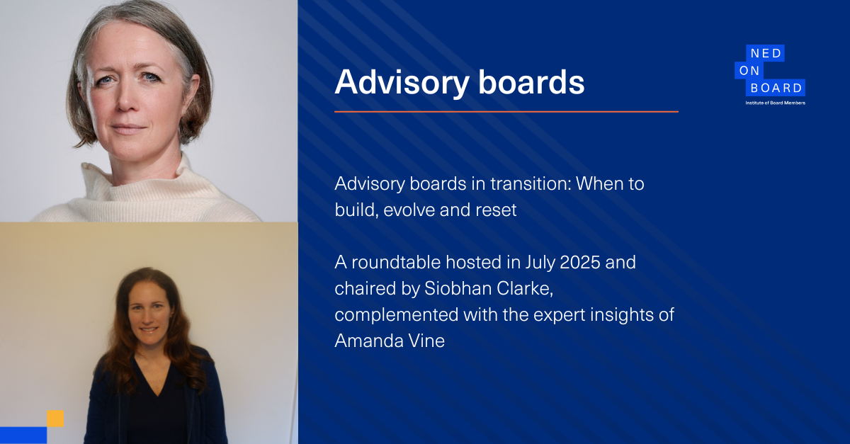 Pictures of Siobhan Clarke and Amanda Vine, who led the roundtable on advisory boards