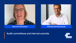 Pictures of two panelists for a roundtable on audit committees and internal controls