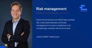 Picture of Steffen Seehausen who led the NEDonBoard international board community session on risk management