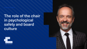 Picture of Julien Hayes who chair the NEDonBoard roundtable on the chair role in psychological safety