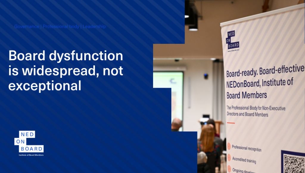 Image of NEDonBoard banner featuring professional body status