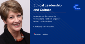 Picture of Jane Mitchell, who facilitated the NEDonBoard networking online session for the Scotland + Northern England community