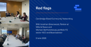 Pictures of the Cambridge Board Community Networking organised by NEDonBoard, hosted by Mills & Reeve