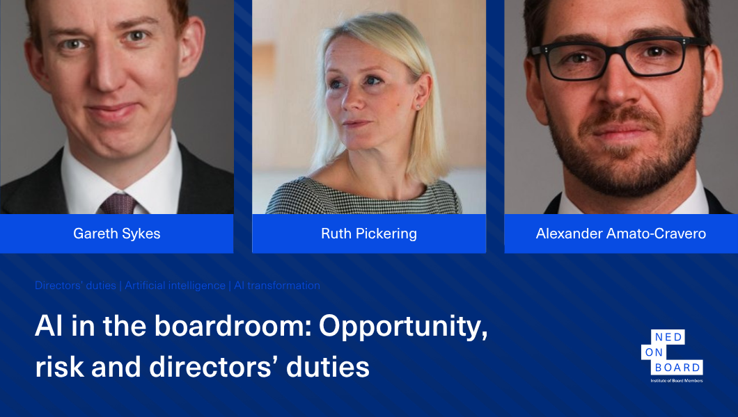 Panelists of the AI in the boardroom NEDonBoard event