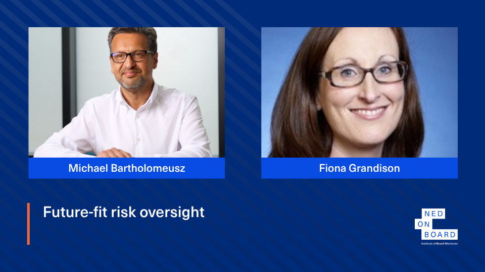 Picture ot Michael Bartholomeusz and Fiona Grandison who chaired a NEDonBoard risk roundtable